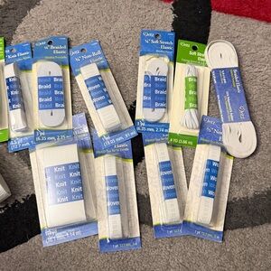 White Braided Elastic Bands